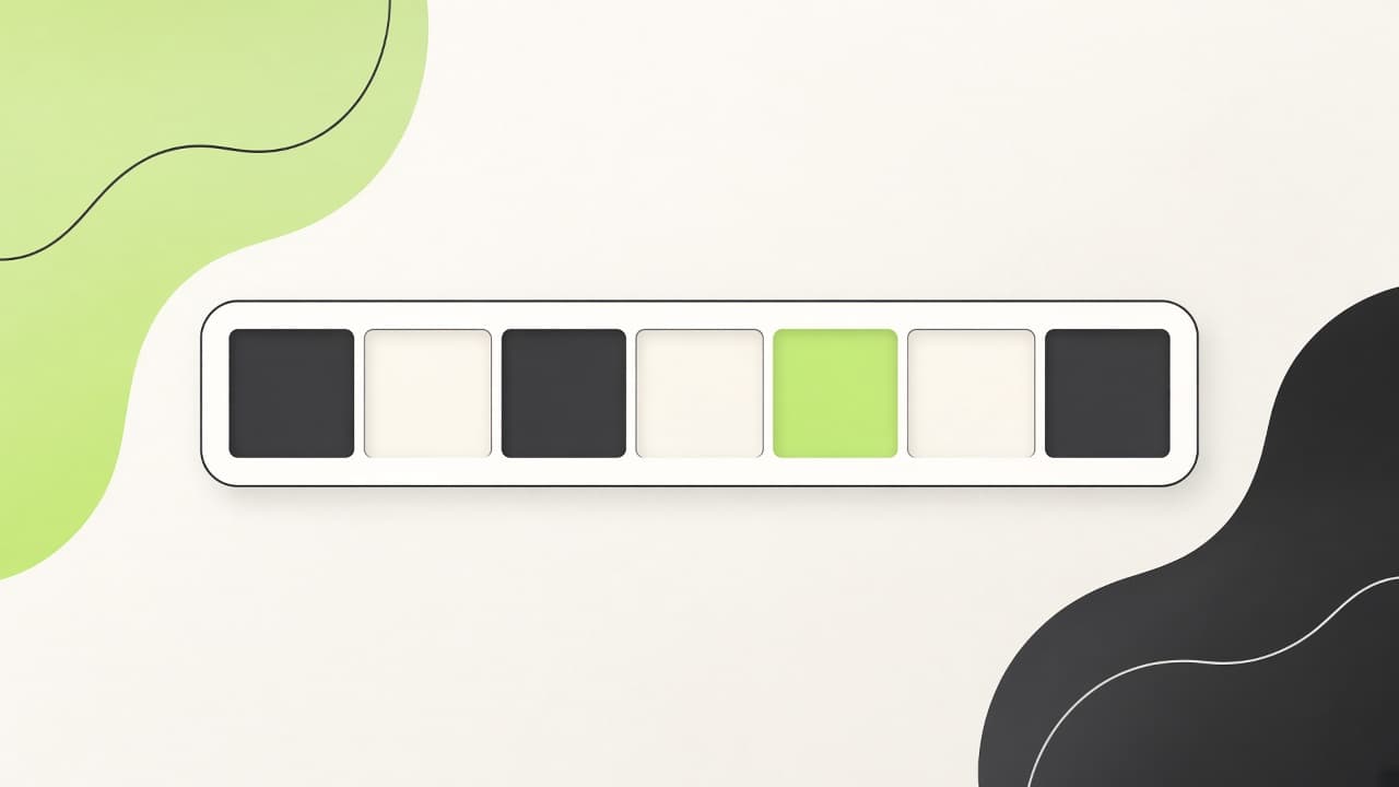 A week strip with one open day marked in lime